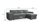 Artemis - 3 seater - Universal Sofabed Grey