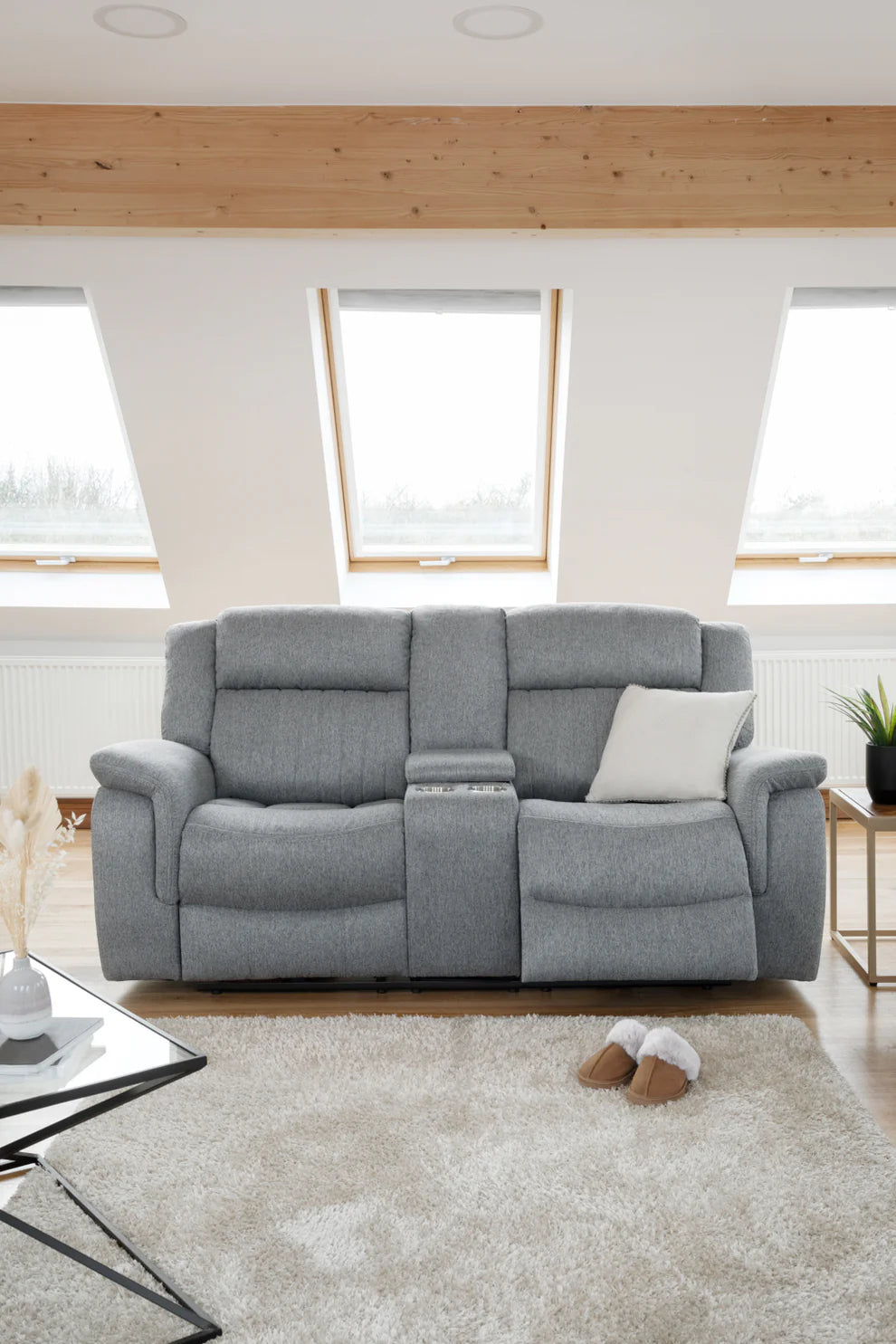 Linden Electric Recliner Sofa Grey 3+2 Set