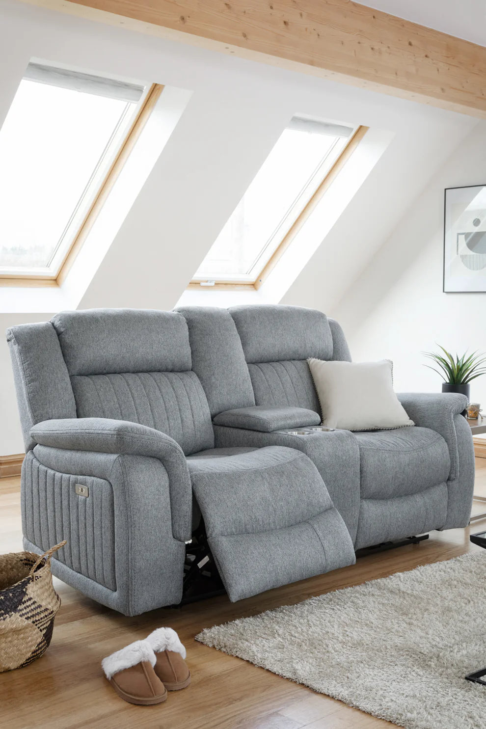 Linden Electric Recliner Sofa Grey 3+2 Set