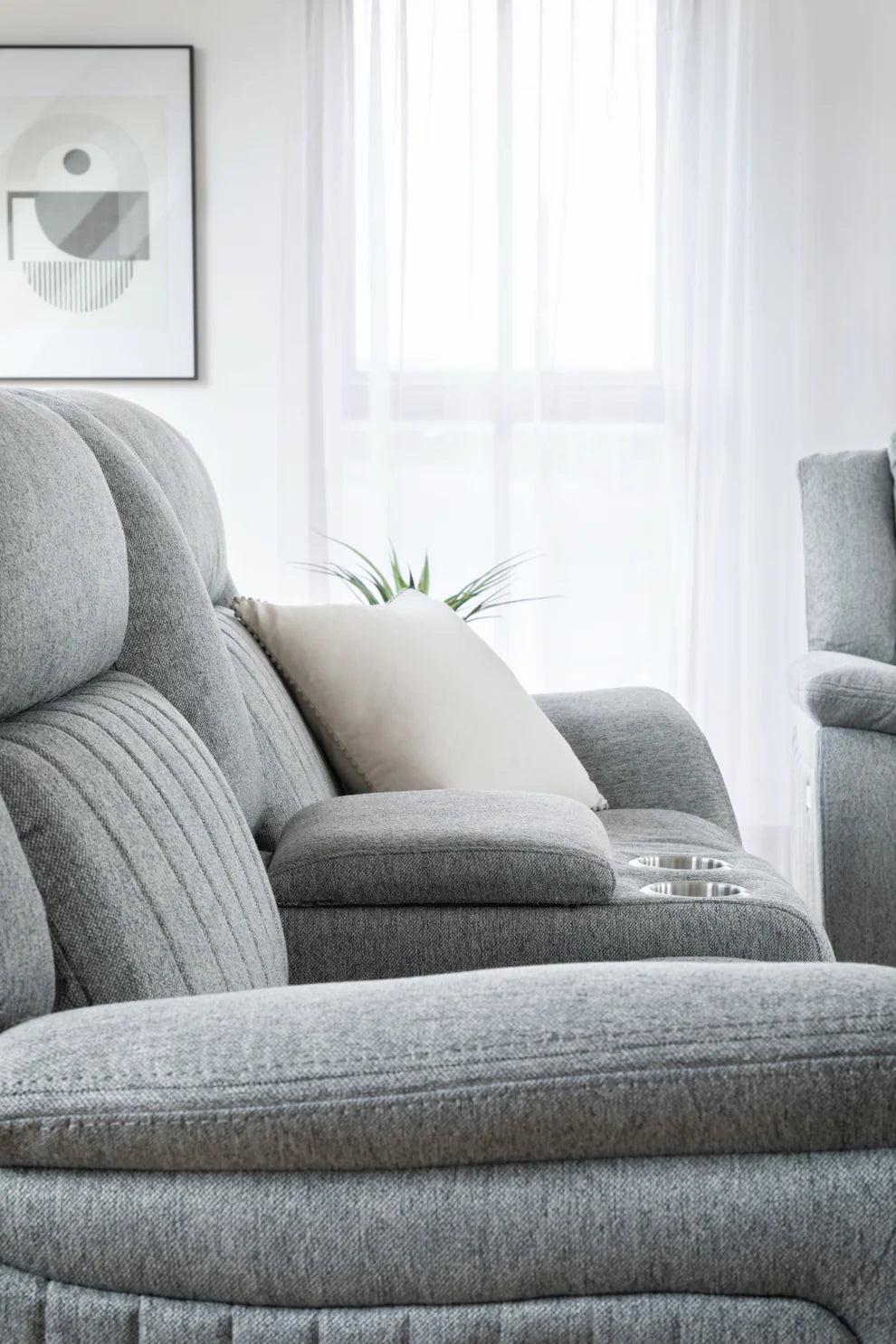 Linden Electric Recliner Sofa Grey 2 Seater