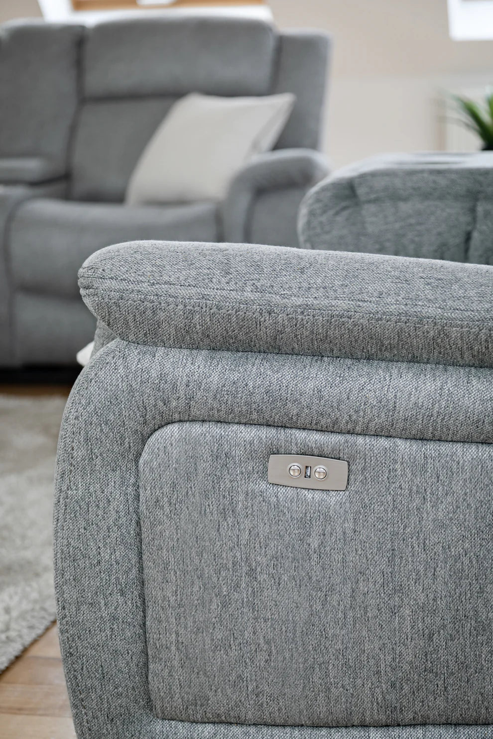 Linden Electric Recliner Sofa Grey 3+2 Set