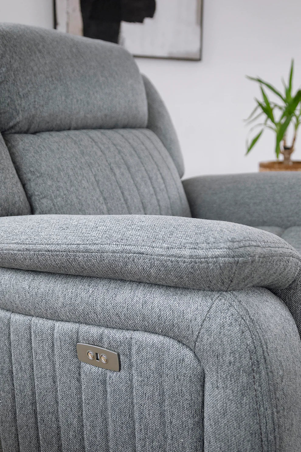 Linden Electric Recliner Sofa Grey Armchair