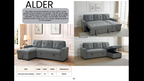 Alder corner sofa-bed 3 seater