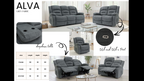 Alva Electric Recliner Sofa Black 3+2 Set