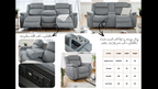 Linden Electric Recliner Sofa Grey 3+2 Set