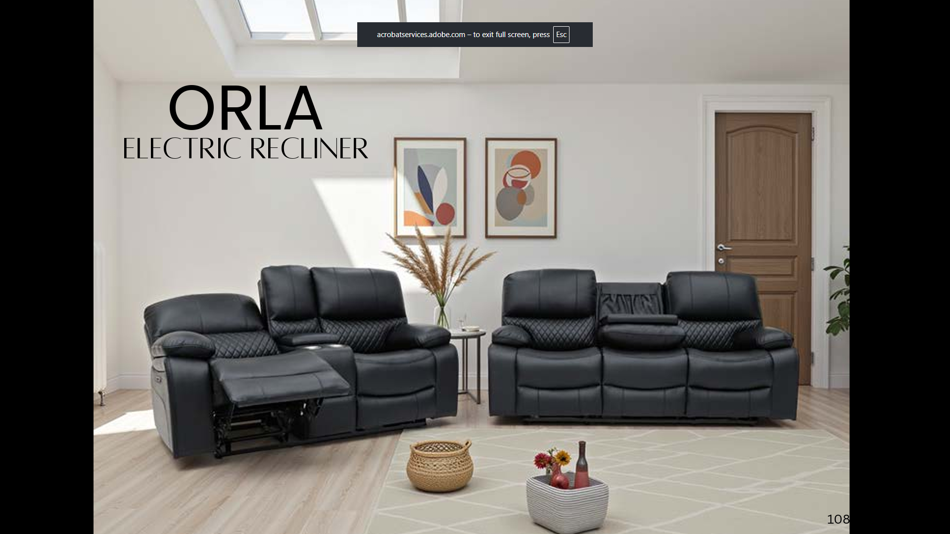 Orla Electric Recliner Sofa Grey 3 Seater
