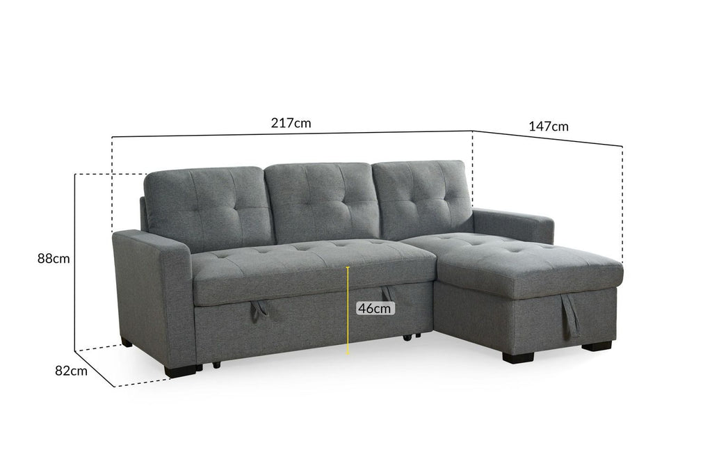 Alder corner sofa-bed 3 seater
