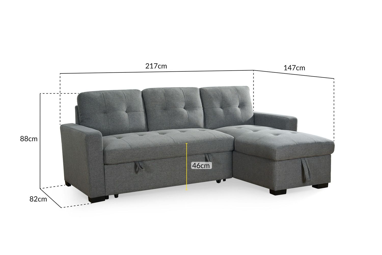 Alder corner sofa-bed 3 seater